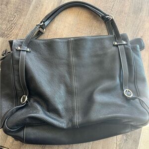 Black Leather Tote Bag vintage furla